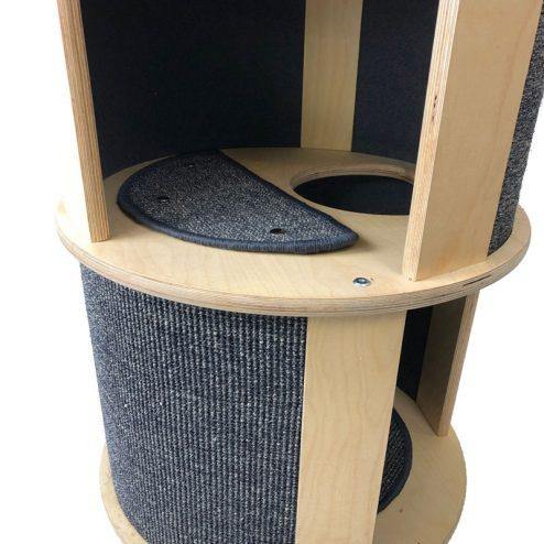 Dibea Sisal-Kratztonne Mit Plüsch-Plateau Und Spielball 70cm Beige